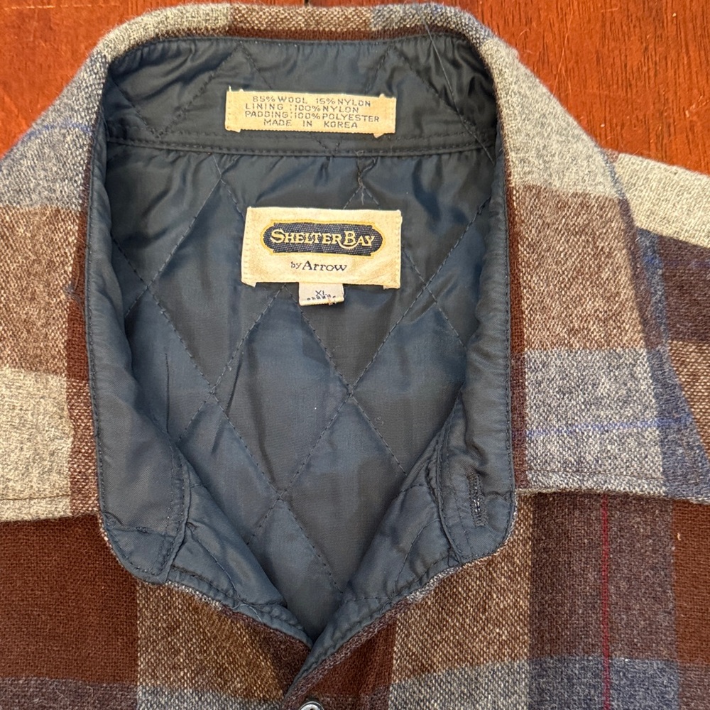 Shelter Bay by Arrow Wool Plaid lined Shacket Flannel Mens XL - Picture 2 of 9